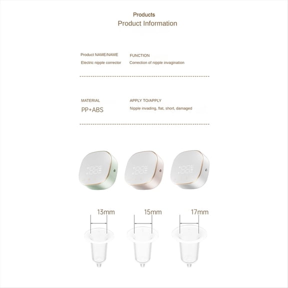 WQNZMADO Electric Inverted Nipple Corrector Portable Niplette Correct Flat and Inverted Nipples with Ease to Help Breastfeeding-B