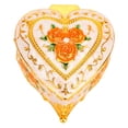 thumbnail image 2 of Joyero de Metal Vintage, Caja de Anillos Antigua en Forma de Corazón, Organizador de Almacenamiento de Baratijas Con Flores Antiguas Talladas, Pendientes, Anillos, Cuello,, 2 of 7