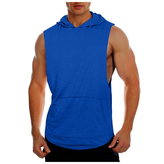 Fgnfyis Men's Workout Sleeveless Shirts Muscle Tank Tops for Fitness Training and Gym Performance Tank Top Men Blue XL