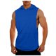 thumbnail image 3 of Camiseta sin mangas con capucha para hombre - Camiseta de entrenamiento físico - 180 g de imitación de algodón - M-XXL, 3 of 7