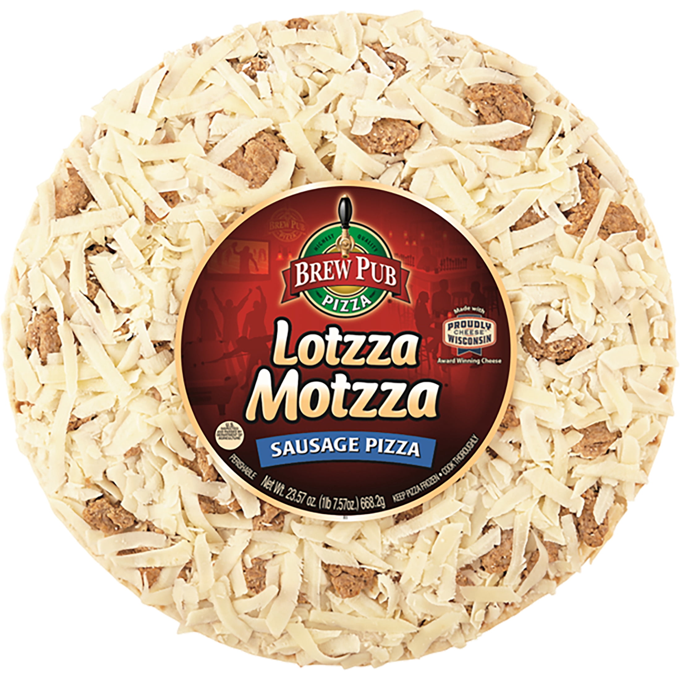 Brew Pub Pizza Lotzza Motzza Sausage Pizza 23.57 oz - Walmart.com
