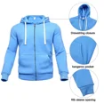 thumbnail image 3 of Men's Hooded Tracksuit 49 Piece Casual Full Zip Jogging Sweatsuit Sets(Light blue,4XL), 3 of 5