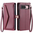 thumbnail image 2 of For Google Pixel 10/10 Pro Wallet Phone Case-PU Leather Flip Cover with 3 Credit Card Slots,Hidden buckle Pocket & Detachable Shoulder Strap and Wrist Strap,Shockproof,Wine red,For Pixel 10/10 Pro, 2 of 11