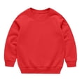 thumbnail image 5 of DJDLJWCJ Boys Long Sleeve Sweatshirt Solid Color Crewneck Pullover Boys Stretch Soft Lightweight Sweatshirts Red Size 11, 5 of 7