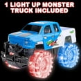 thumbnail image 2 of ArtCreativity Light Up Blue & White Monster Truck, 1 Piece, 8 Inch Monster Truck Toy with Flashing LED Tires & Batteries, Push n Go Car Toys for Kids, Fun Gift for Boys & Girls Ages 3 & Up, 2 of 6