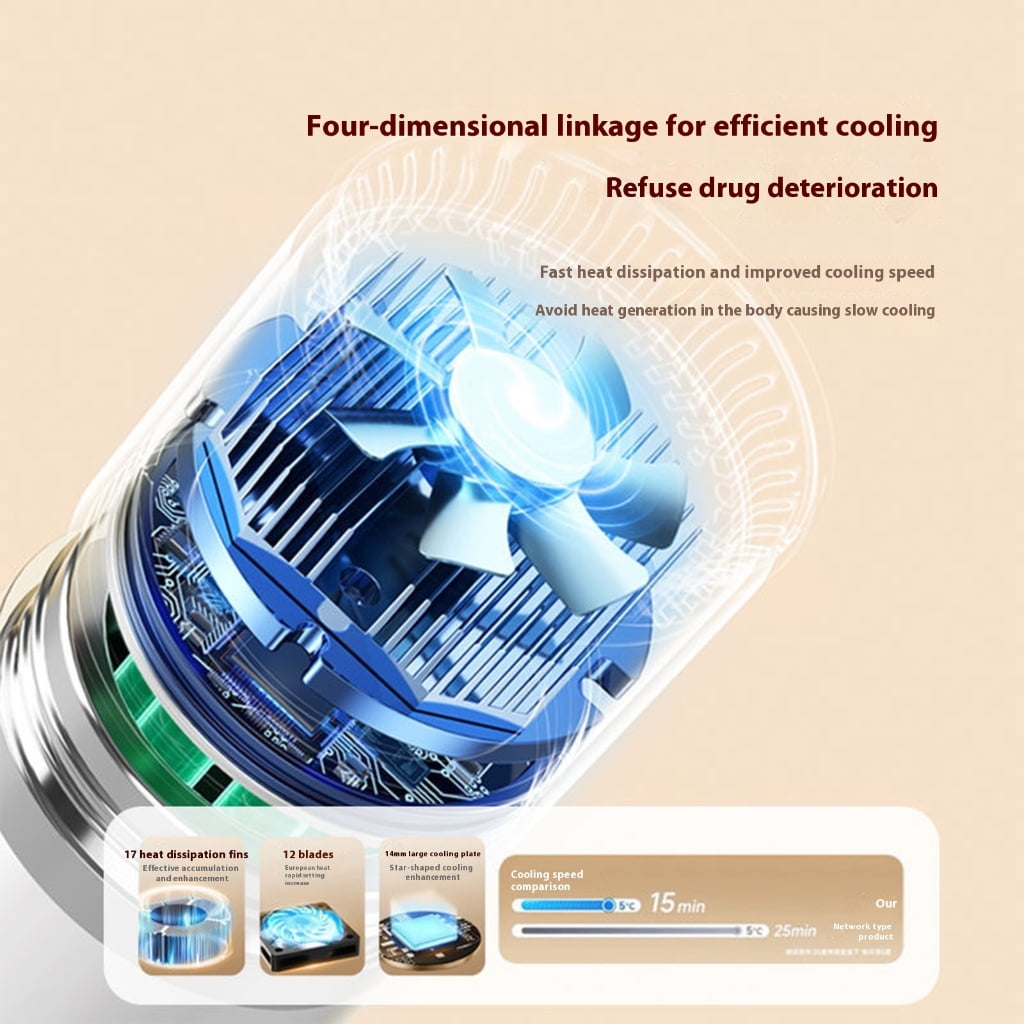 Miiottaa 800ml Automotive Cooling Cup 800ml Capacity Refrigerated Cup Fast Type C Charging Car Refrigerator Coolers