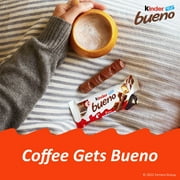 Kinder Bueno Milk Chocolate and Hazelnut Cream, 5 Pack, 2 Individually Wrapped Chocolate Bars Per Pack, 7.5 oz
