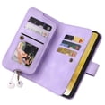 thumbnail image 5 of SaniMore with Samsung Galaxy S23 Wallet Case, PU Leather Multi-Function Detachable 2 in 1 Zipper Magnetic Cover with Card Holder Kickstand Wirstlet Shoulder Strap Crossbody Phone Case, Purple, 5 of 9