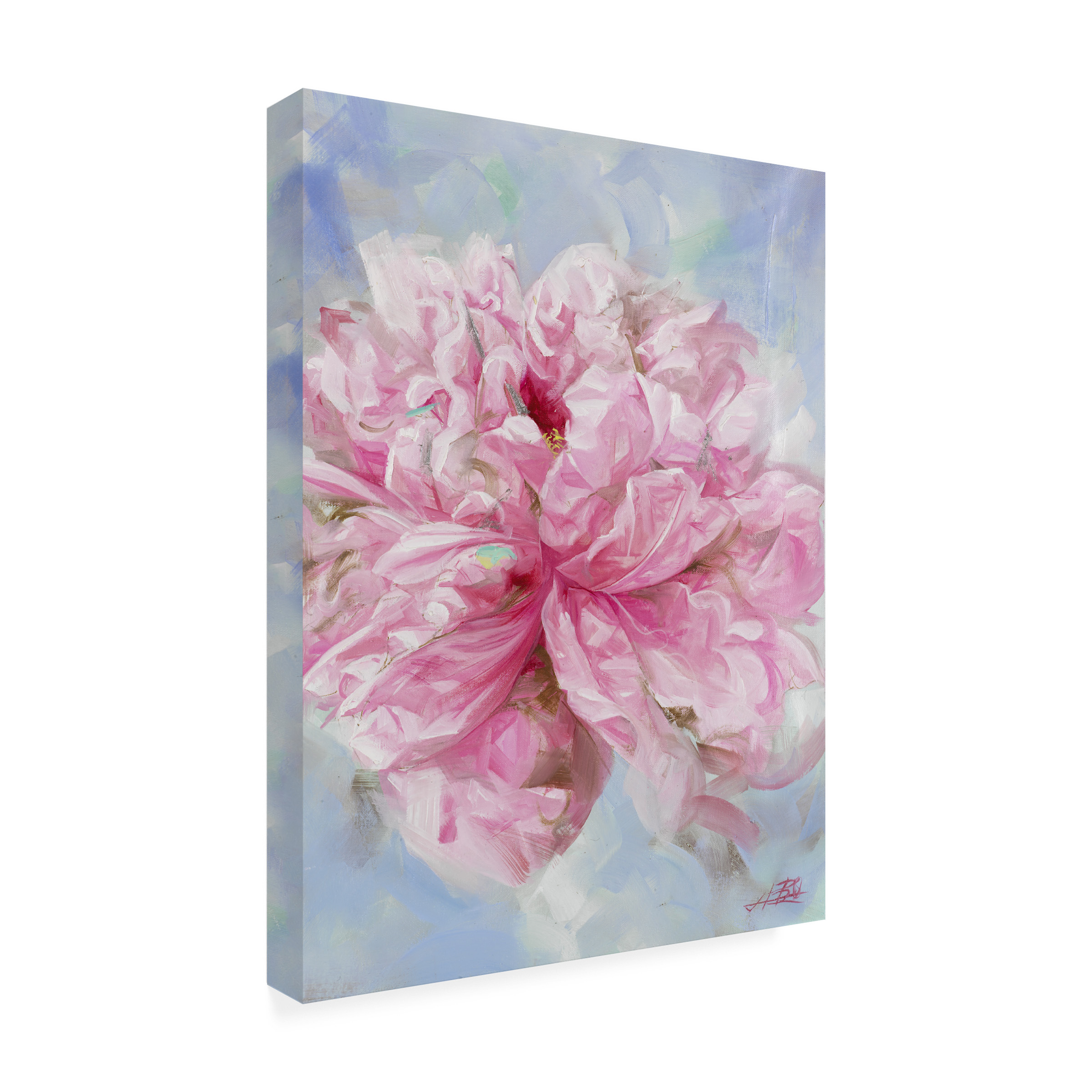 Li Bo 'Pink Peonie II' Canvas Art