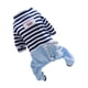 thumbnail image 2 of Billuyoard Mono de algodón para mascotas con lazo a rayas, Universal, transpirable, lavable, Unisex, para interiores y exteriores, ropa para Ropa para mascotas Azul, 2 of 6