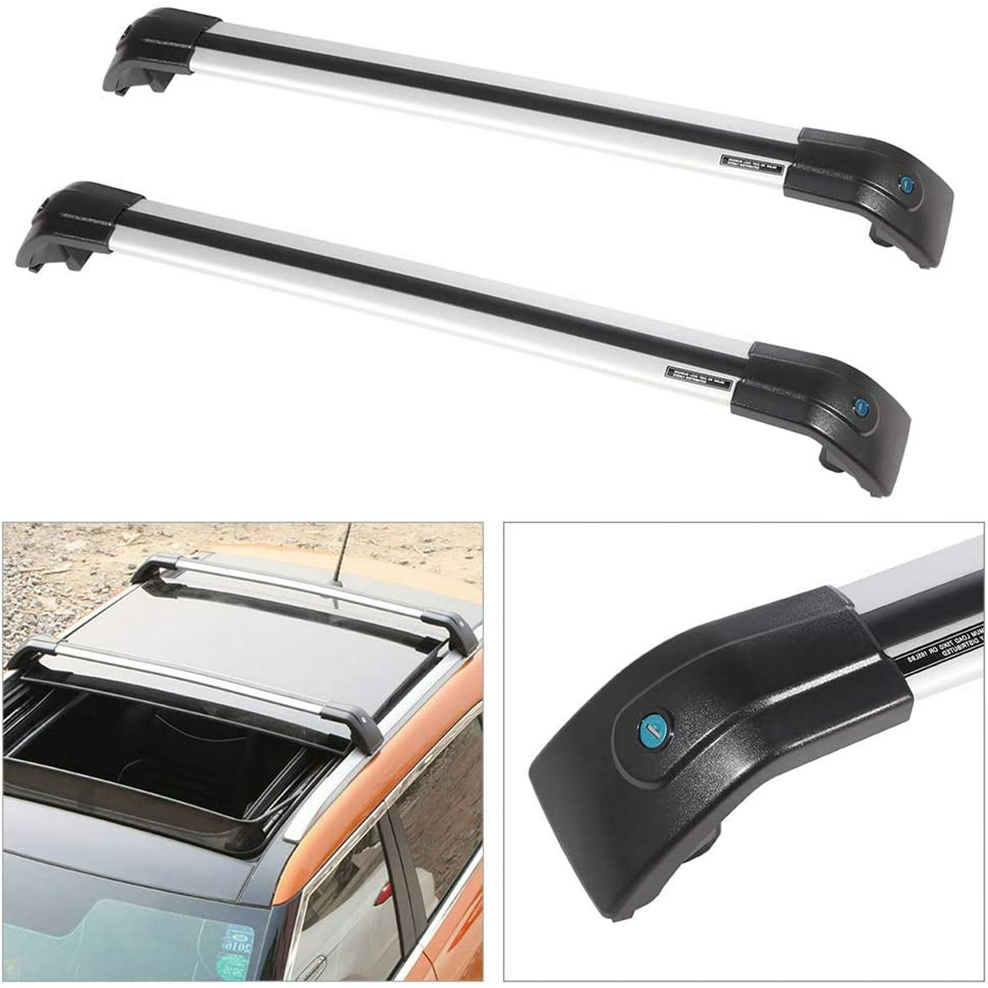 Roof Rack Crossbars Fit For 2013 2017 For Hyundai Santa Fe Rooftop Carries Luggage Carrier Max Load 150lbs Silver Walmart