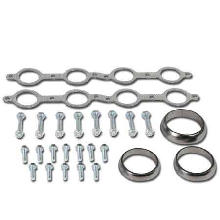 1500 Exhaust Gasket - For 2004 to 2013 Chevy Tahoe / Silverado 1500 / Cadillac Escalada / GMC Yukon XL / Sierra 4.8L / 5.3L / 6.2L Aluminum Exhaust Manifold Header Gasket Set 05 06 07 08 09 10 11 12
