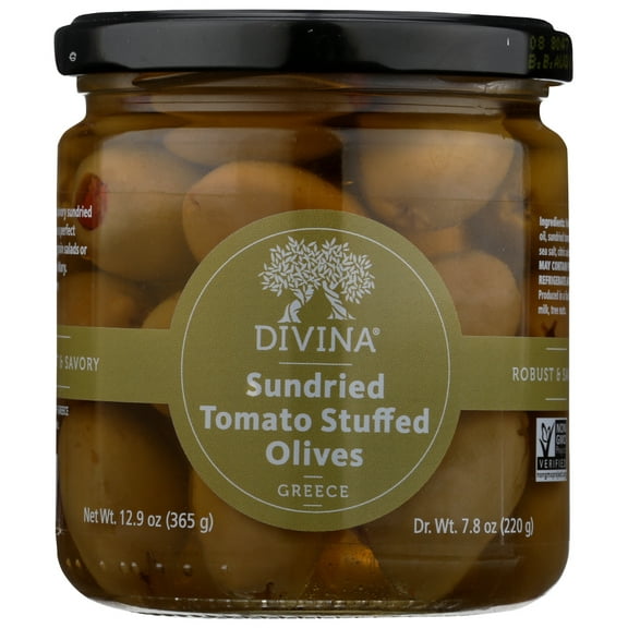 Divina, Olives, Stuffed With Sun-Dried Tomatoes, 12.9 Oz.