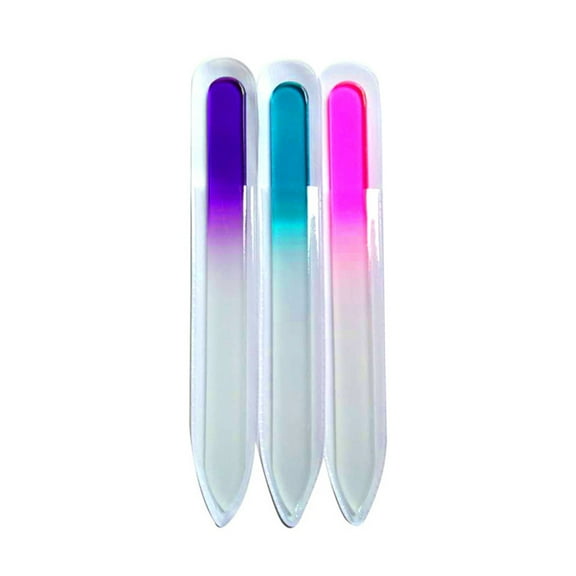 3pcs Nails Manicure Tool Glass Nail File Nail Polish Tool Color Random