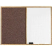 AARCO Products FDCO4872M Aluminum Frame Combination Fabric Tack Board-Melamine Markerboard