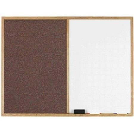 AARCO Products FDCO4872M Aluminum Frame Combination Fabric Tack Board-Melamine Markerboard