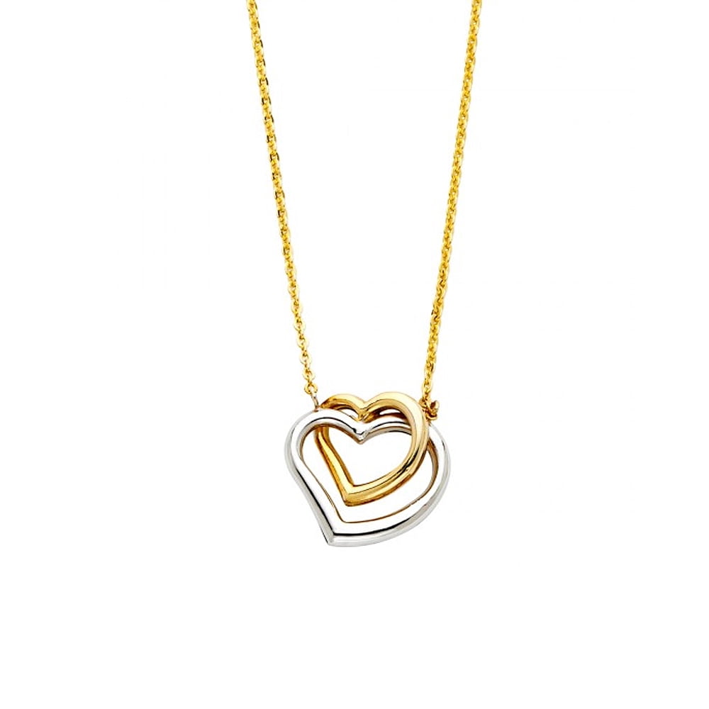 14k Two-tone Gold Intertwined Double 