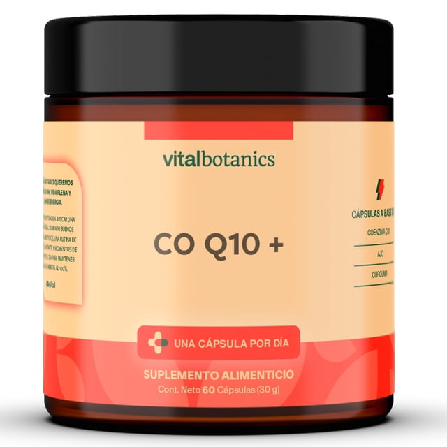 Coenzima Q10 60 Capsulas - Suplemento Alimenticio con Coenzima Q10 - Multivitaminico VitalBotanics Suplemento Alimenticio