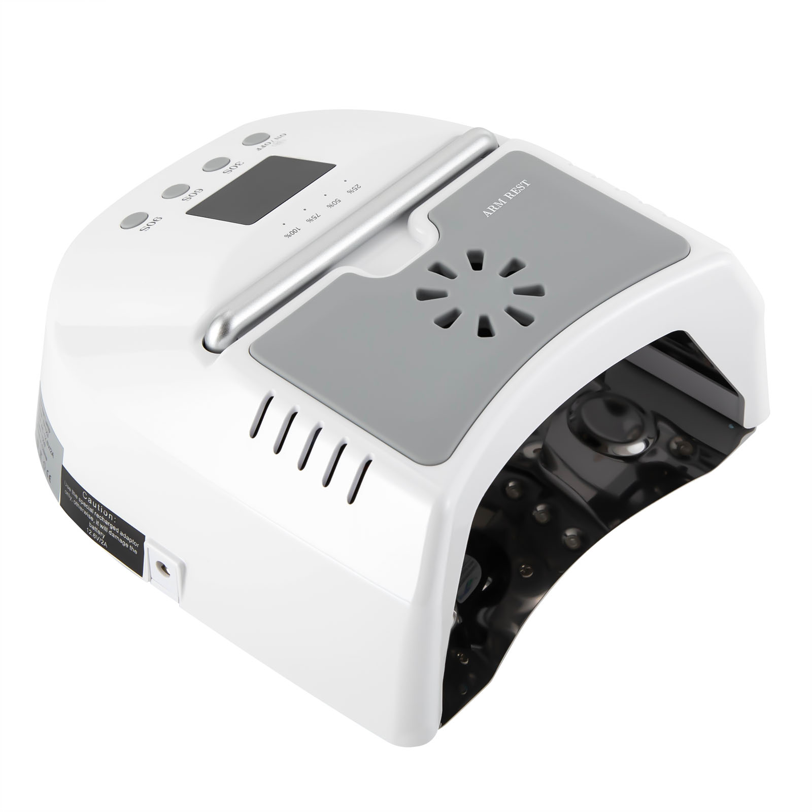Miumaeov UV Led Nail Lamp Cordless, 72W UV Lights for Gel Nails with Fan, Rechargeable Nail Dryer with Portable Handle Perfect for Salon Home Nail Art (White)