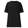 thumbnail image 2 of Lmnyox Summer T Shirt Womens Short Sleeve Solid Color Fashion Tee Shirt Dropped Shoulder Crew Neck Loose Shirts, 2 of 5