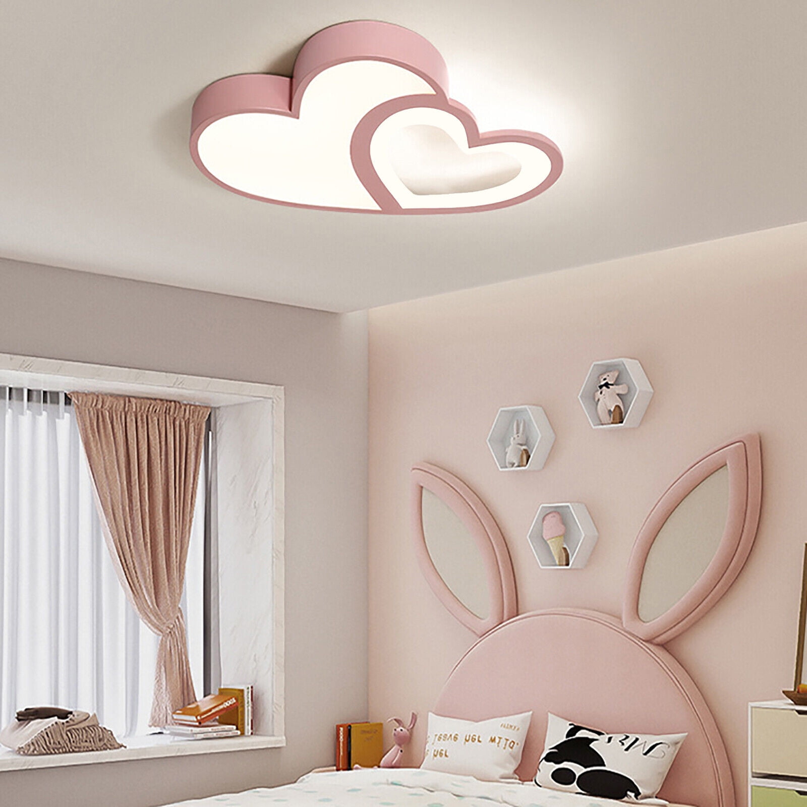 DENEST LED Ceiling Light Heart Shape Acrylic Chandelier Light Flush Mount Lamp Fixture