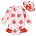 thumbnail image 1 of Traje de baño Aalizzwell de manga larga con cremallera, de una sola pieza, para bebés y niñas, 1 of 6