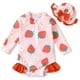 thumbnail image 1 of Traje de baño Aalizzwell de manga larga con cremallera, de una sola pieza, para bebés y niñas, 1 of 6