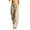 Khaki, variant on Vivianyo HD Women's Front Tie Flowy Trousers, Elastic Waist Full Length Wide Leg Pants with Side Pockets for Women, Women's Khaki, Sizes S-2XL