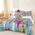 thumbnail image 3 of Manfei Cartoon Pike Fish Twin Bedding, Farmhouse Fishing Lover Bedding Comforter Set, Teal Gray, Reversible, 7-Piece, 3 of 6