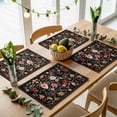 thumbnail image 5 of Watercolor Flowers Placemats for Dinning Table Set of 6, Farmhouse Floral Vintage Black Burlap Kitchen Place Mats Waterproof Cloth Table Mats, Indoor Outdoor Placemats Easy Clean Dinner Decor, 5 of 8