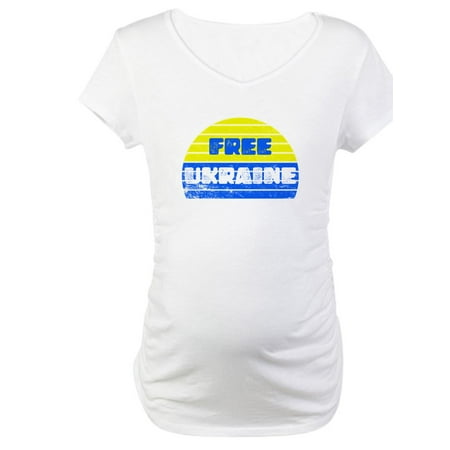 

CafePress - Free Ukraine Women s Maternity T Shirt - Cotton Maternity T-shirt Cute & Funny Pregnancy Tee