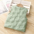 thumbnail image 4 of Odeerbi Toddler Boys Girls Quilted Puffer Vest Fall Winter Thermal Gilet Down Vest Children's Solid Color Round Neck Velvet Sleeveless Jacket Coat Toddler Clothes Green, 4 of 5