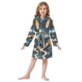 thumbnail image 6 of FORMRS Niños Bathrobe Unisex Hooded Robe Soft Plush Pajamas Sleepwear, Size 2-3T, Green Mountains, 6 of 7
