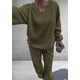 thumbnail image 4 of Conjunto de Chándal para Mujer PRETTYGARDEN Cuello en V Pantalones Holgados Verde Militar XXL, 4 of 6