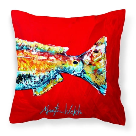 Carolines Treasures MW1141BPW1414 Red Fish Alphonzo Tail Canvas Fabric Decorative Pillow 14Hx14W multicolor
