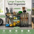 thumbnail image 2 of UNTIMATY Large Garden Tool Organizer with Shelves and Basket Heavy Duty Garden Tool Rack for Garage Shed and Yard Tool Storage, 2 of 10