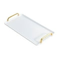 thumbnail image 3 of TISHITA Serving Tray with Handle Storage Organizer Coffee Table Tea Tray Vanity Tray white large, 3 of 8