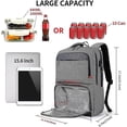 thumbnail image 3 of Mochila de almuerzo para mujer, mochila térmica aislada con compartimento para el almuerzo, mochila escolar universitaria con puerto USB, se adapta a portátiles de 15,6 pulgadas-AM, 3 of 5