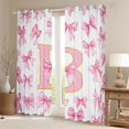 thumbnail image 2 of Manfei Pink Bow Tie Letter Monogrammed B Curtains Pack of 2 (42x84 Each) for Kids Girls,Teens Women Romantic Princess Ribbon Bowknot Curtains Blackout,Super Cozy Room Decor, 2 of 6