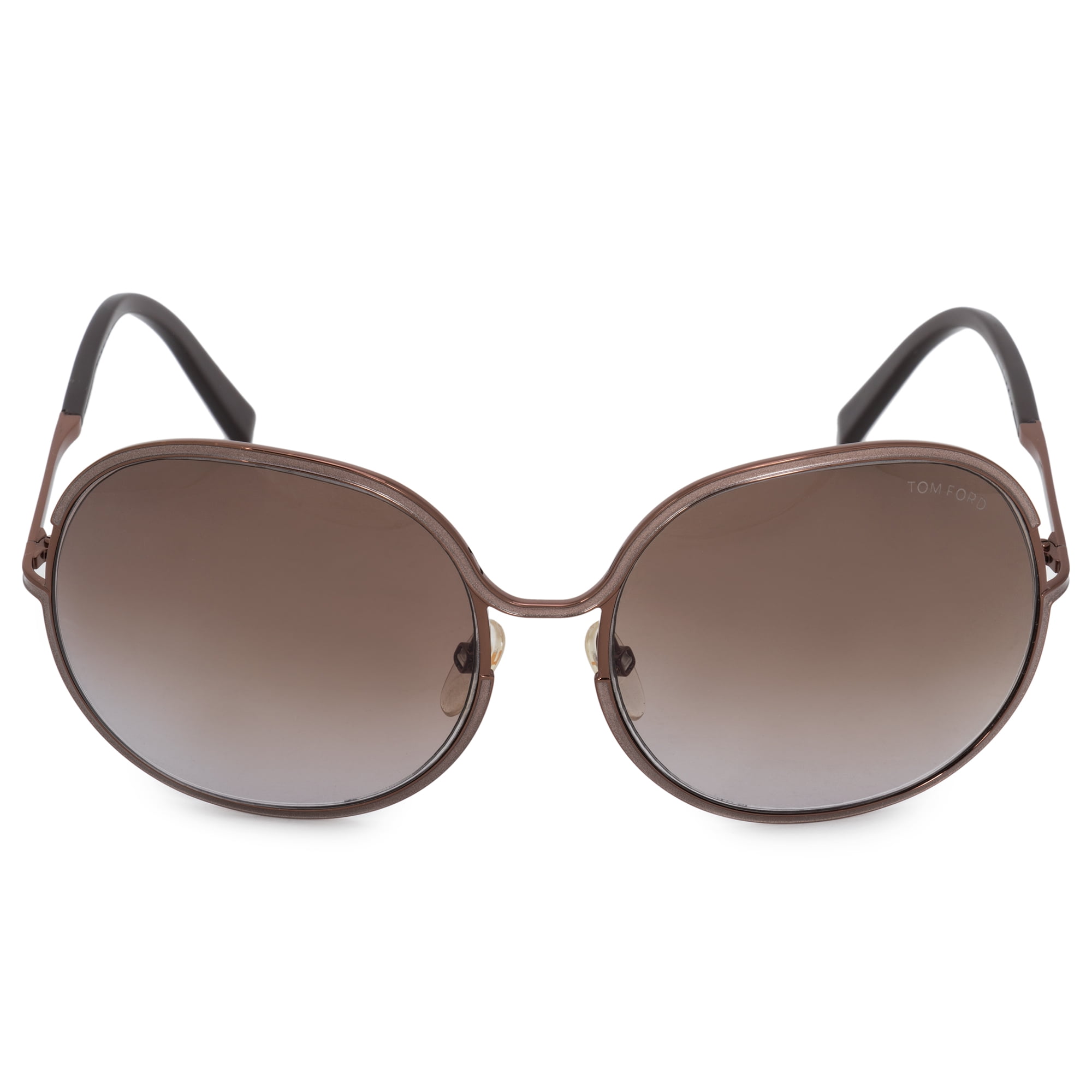 Tom Ford Alexandra Round Sunglasses FT0118 50F 59 | Pearl Brown Frames |  Brown Gradient Lenses