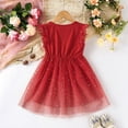thumbnail image 4 of Sngxgn Long Sleeve Girls Dresses Casual A-Line Dress for Toddler School Recital Party(Red,120), 4 of 7