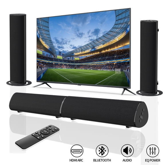 Jierben 2.0ch Sound Bar for Smart TV, Detachable Soundbar with HDMI ARC/BT 5.4, Surround Sound System for Home Theater