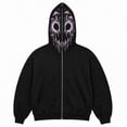 thumbnail image 2 of Halloween Scary Face Print Zip Up Hoodie Casual Cosplay Sweatshirt with Hood Lightweight Fleece Pullover Trendy Spooky Streetwear for Men and Women L, 2 of 4