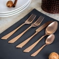 thumbnail image 6 of MegaChef  Gibbous 20 Piece Flatware Utensil Set, Stainless Steel Silverware Metal Service for 4 in Rose Gold Matte, 6 of 6