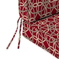 thumbnail image 6 of Jordan Manufacturing 45" x 22" Keene Cherry Red Lattice Rectangular Outdoor Deep Seat Chair Cushion Set with Ties and Welt, 6 of 10