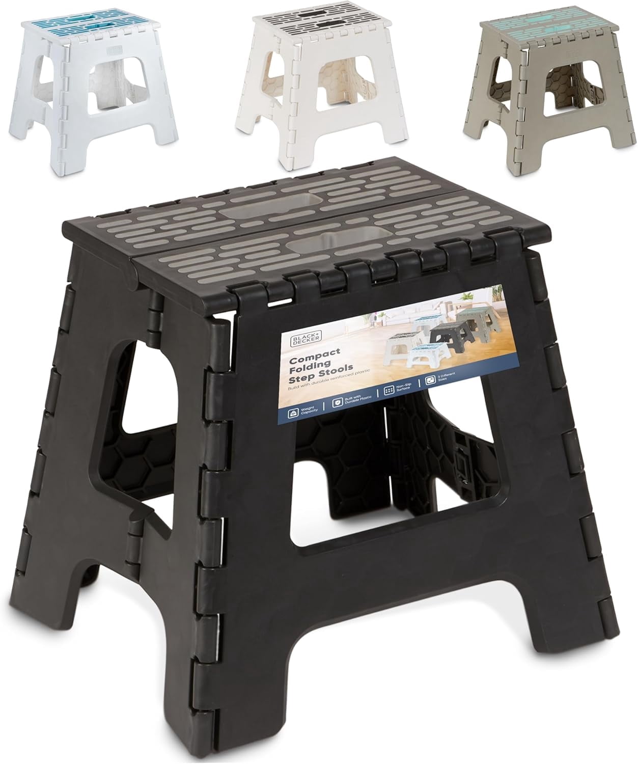 Ikea MAsterby Stackable Recycled Plastic Step Stool, Gray