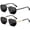2pcs-black+black Gold, variant on Polarized Aviator Sunglasses for Women Men Fashion UV Protection Tangle Free Sun Glasses  Trendy Shades
