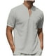 thumbnail image 2 of Blusa y camisa de cuello alto de manga corta para hombre, de verano, informal, de moda, de color liso, con cuello alto y cremallera., 2 of 9
