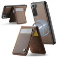 thumbnail image 2 of For Samsung Galaxy S21 FE 5G Leather Back Cover Compatible with MagSafe JEEHOOD J06 Phone Case with, 2 of 5