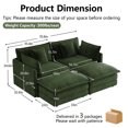 thumbnail image 2 of MIKIBAMA 70.8" Green Chenille U-Shaped Loveseat Sofa, 2-Seat Deep Seat Couch with Movable Ottomans for Living Room, Apartment, Office, 2 of 11